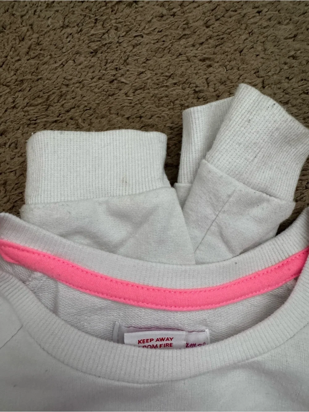 Tommy Bahama White Sweatshirt with Pink Trim